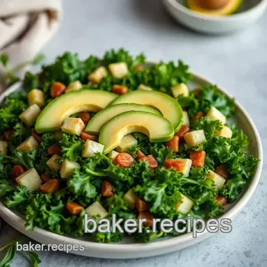 Easy & Colorful Mix Kale & Avocado Crisp Healthy Salad: My Go-To Recipe Recipe Card