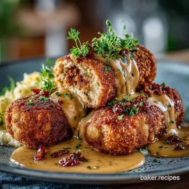 The Best Homemade Chicken Croquettes with Velvety Gravy Recipe Recipe Card