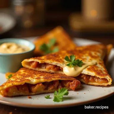 Best Crispy Chicken Quesadilla Recipe with Smoked Paprika Aioli Recipe Card