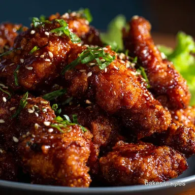 Korean Fried Chicken Air Fryer Proper Crispy Yangnyeom Style Recipe Card