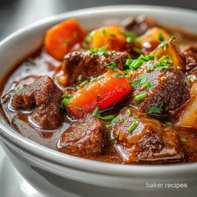 Beef Stew in Crock Pot: Velvety Gravy Recipe Card
