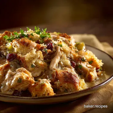 Crock Pot Chicken and Stuffing Easy Slow Cooker Creamy Comfort Recipe Card