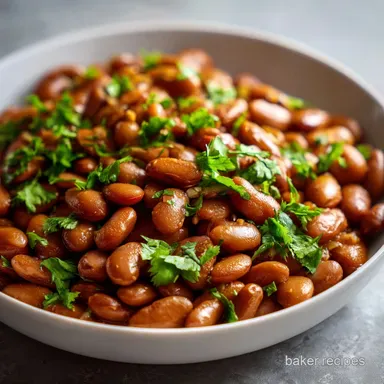 Crock Pot Pinto Beans Recipe with Ham Hock Recipe Card