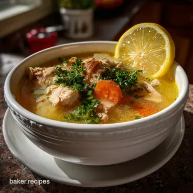 Healthy Wholesome Crockpot Lemon Chicken Soup: Ready Fast Recipe Card