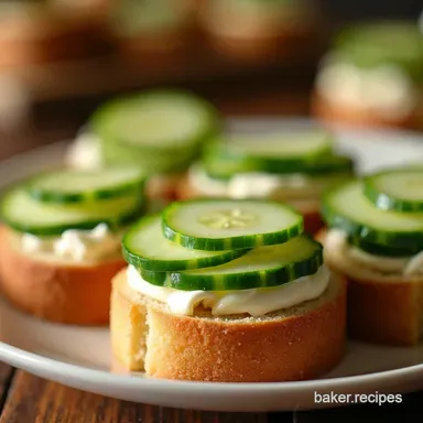 Royal Baby Shower Finger Foods Cucumber Cream Cheese Sandwiches Recipe Card