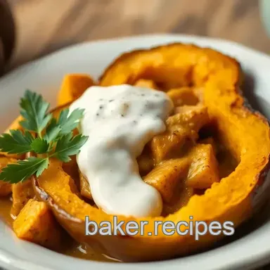 Easy Roasted Acorn Squash with Creamy Curry Coconut Sauce