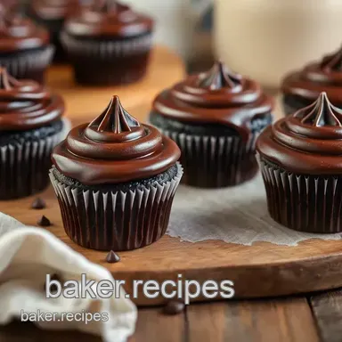 Irresistibly Moist Dark Chocolate Cupcakes with Silky Ganache: A Chocolate Lover's Dream Recipe Card