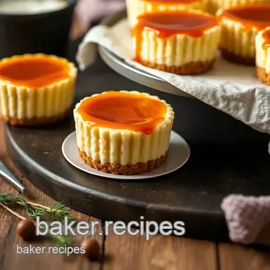 Bake Mini Cheesecakes with Caramel Delight Recipe Card