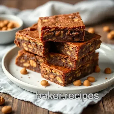 My Grandmother's Bake Peanut Butter Brownies - Rich & Fudgy Treat Recipe Card