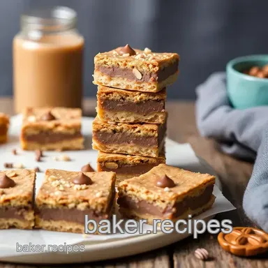 Irresistible Baked Peanut Butter Cup Pretzel Bars: A Family Favorite! Recipe Card