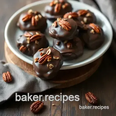 Melt-in-Your-Mouth Pecan Chocolate Turtles Recipe Card