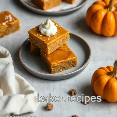 Deliciously Easy Bake Pumpkin Bars with Salted Caramel Delight Recipe Card