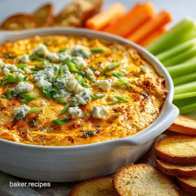 Easy Buffalo Chicken Dip Recipe: Creamy Baked in 30 Minutes Recipe Card