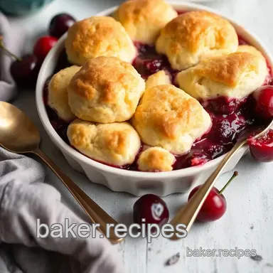 How to Bake Cherry Cobbler with Sweet Biscuit Topping: A Delicious Family Favorite! Recipe Card