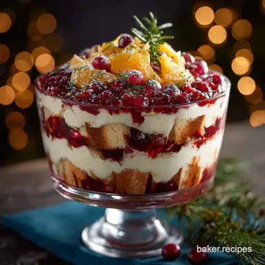 Easy Christmas Desserts: Speedy Cranberry Orange Trifle Recipe Card