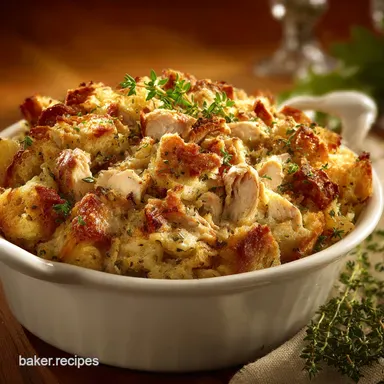 Chicken Stuffing Casserole Recipe: Rich, Creamy Ready in 55 Mins Recipe Card