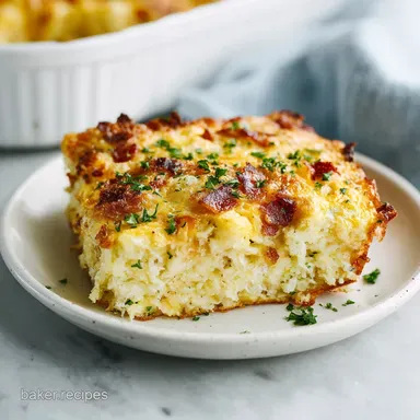Easy Hashbrown Breakfast Casserole for 10 Recipe Card