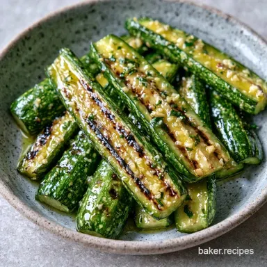 Easy Lemon Grilled Zucchini with Garlic Recipe Card