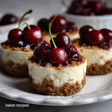 Mini Cherry Cheesecakes Recipe: Easy Graham Cracker Crust Recipe Card