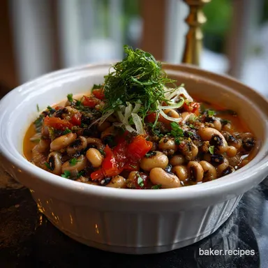 black eyed peas: Authentic Southern Dishes Made Easy Recipe Card