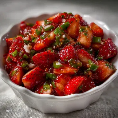 Strawberry Salsa Recipe: Easy Fresh Summer Sweet Heat Recipe Card