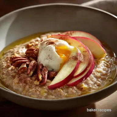 EggFree Breakfast: Spiced Apple Porridge Bowl (Ready in 30 Mins) Recipe Card