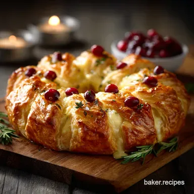 Christmas Day Snacks: Molten Brie Wreath Recipe (Easy Puff Pastry) Recipe Card