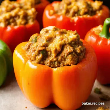 Fiesta Mexican Stuffed Peppers A Taste of Mexico Recipe Card