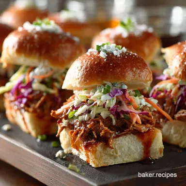 Football Sunday Appetizers: Smoky Pulled Pork Sliders with Crispy Slaw Recipe Card