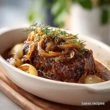 French Onion Pot Roast Recipe for 6 Servings Recipe Card