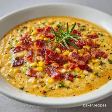 Corn Chowder with Smoky Bacon Recipe Card