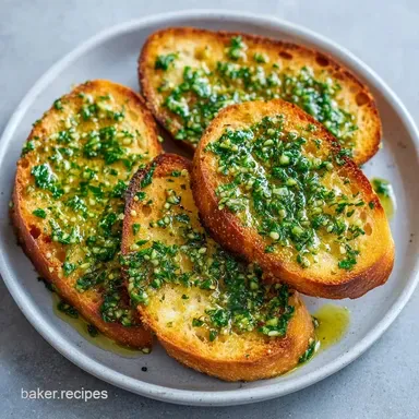 Garlic and Herb Baguette in 15 Minutes Recipe Card