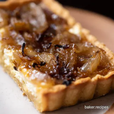 Goat Cheese Recipes: My Easy Caramelized Onion Tart! Recipe Card