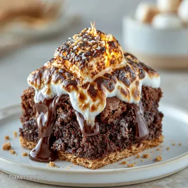 Smores Brownies with Graham Crust Recipe Card