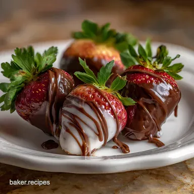 ChocolateDipped Strawberries: Easy Gourmet Dark Chocolate Recipe Recipe Card