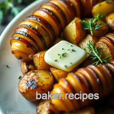 Potatoes on the Grill: Hasselback Magic with Garlic Herb Butter! Recipe Card