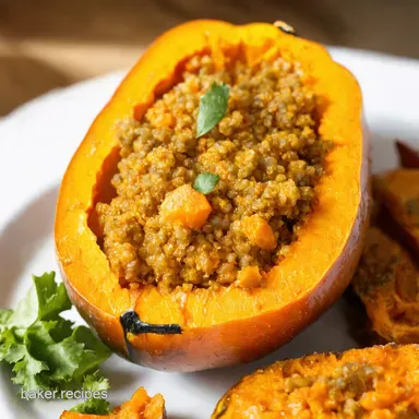 My GoTo Harvest Stuffed Butternut Squash with Quinoa Recipe Card