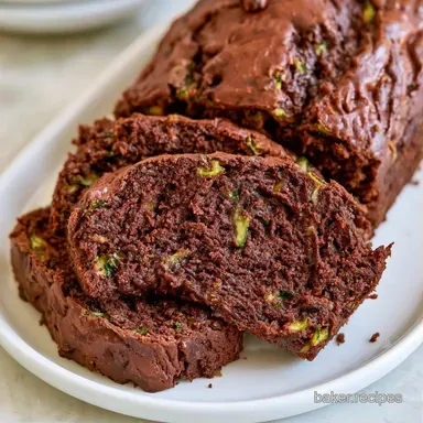 Healthy Chocolate Zucchini Bread Baked Recipe Card