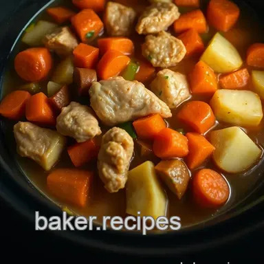 Heartwarming Healthy Crock Pot Meals: Easy Chicken & Vegetable Stew Recipe Card