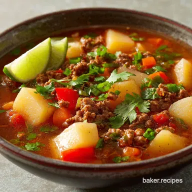 Easy Mexican Ground Beef and Potatoes Soup Caldo de Picadillo