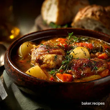Chicken Stew Recipe: Classic Hearty Comfort Food for Sunday Supper Recipe Card