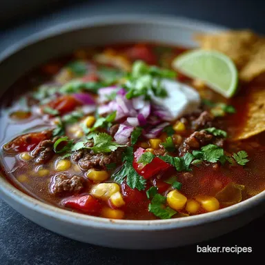 Taco Soup: Ready in 30 Min, Slow-Cooked Texture Recipe Card