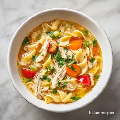 Homemade Chicken Noodle Soup in 65 Minutes for 8 Servings Recipe Card