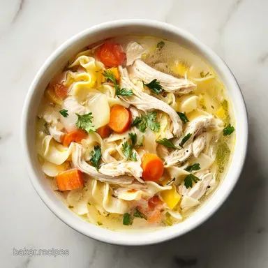 Homemade Chicken Noodle Soup in 65 Minutes for 8 Servings