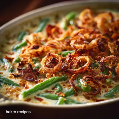 The Ultimate Homemade Green Bean Casserole with Crispy Shallots Recipe Card