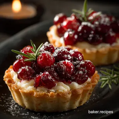 Christmas Desserts: Sparkling Individual Cranberry Orange Tartlets Recipe Card
