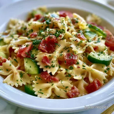 Italian Bow Tie Pasta Salad: Zesty Recipe Card
