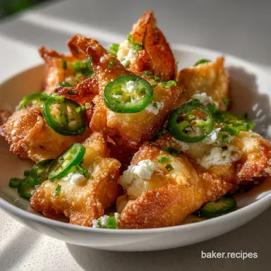 New Years Eve Appetizers: Crispy Jalapeno Wonton Poppers Recipe Card