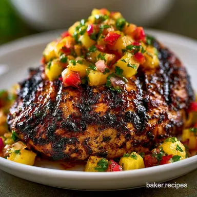 Jerk Chicken Bowl with Pineapple Salsa Recipe Card