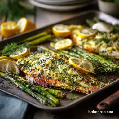 Lemony Herb Butter Keto Baked Trout Quick 30Minute Sheet Pan Dinner Recipe Card